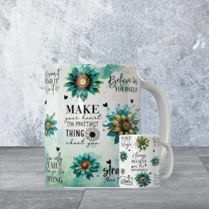Turquoise affirmation mug