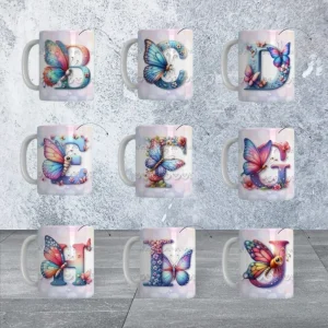 Initials butterfly mug